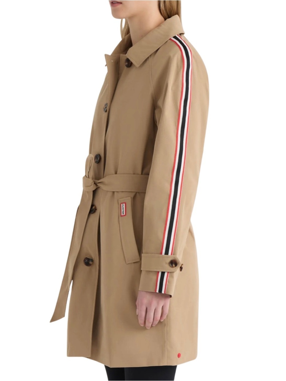 Hunter Sophia British Tan Belted Trench Coat NWT Large - Picture 3 of 15